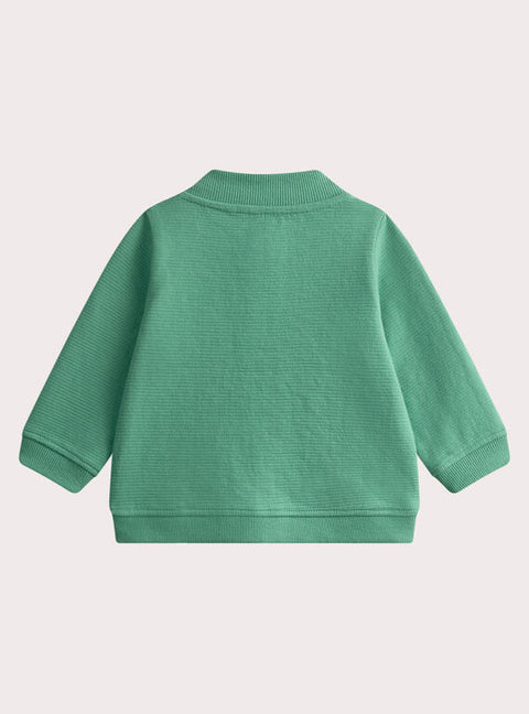 Green Cotton Pique Sweatshirt