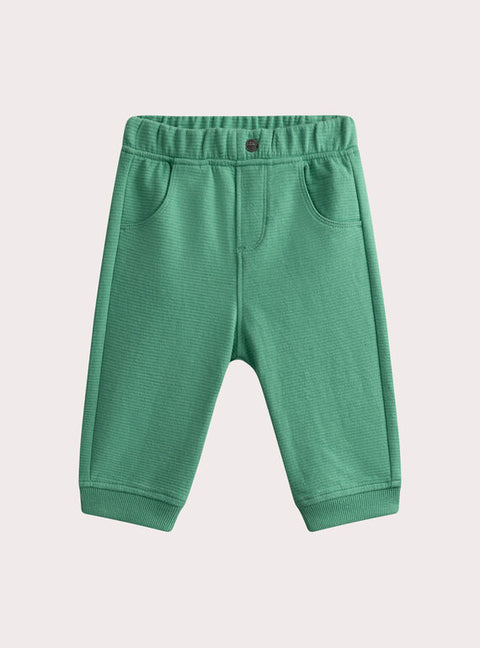 Green Cotton Pique Joggers