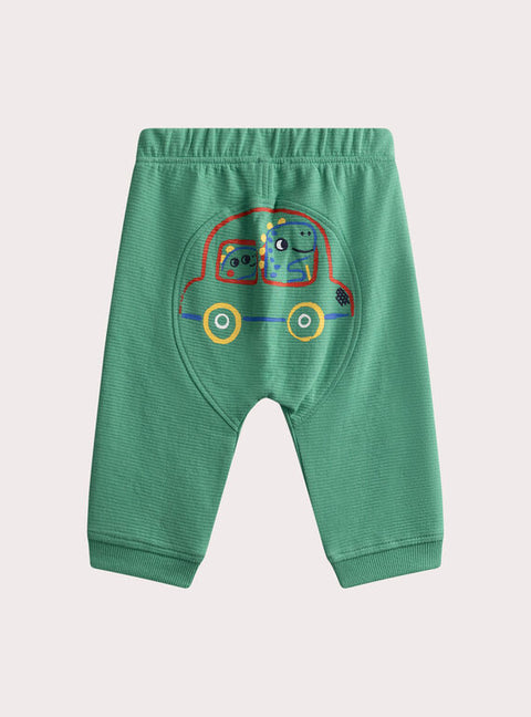 Green Cotton Pique Joggers