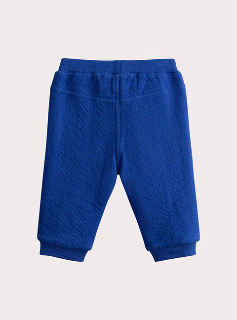 Lined Blue Herringbone Cotton Trouser