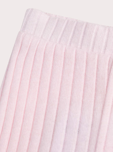 Pink Ribbed Cotton Legging