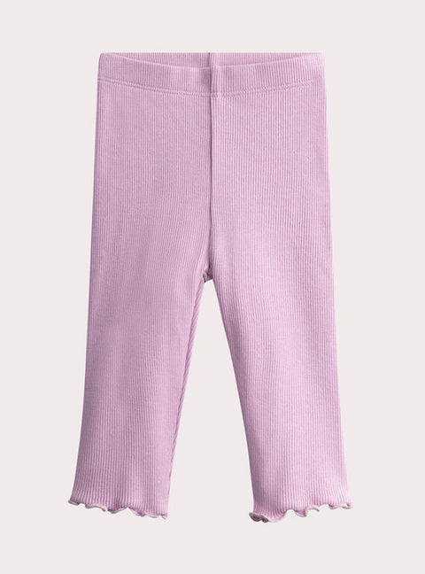 Ribbed Lilac Cotton Leggings