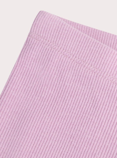 Ribbed Lilac Cotton Leggings