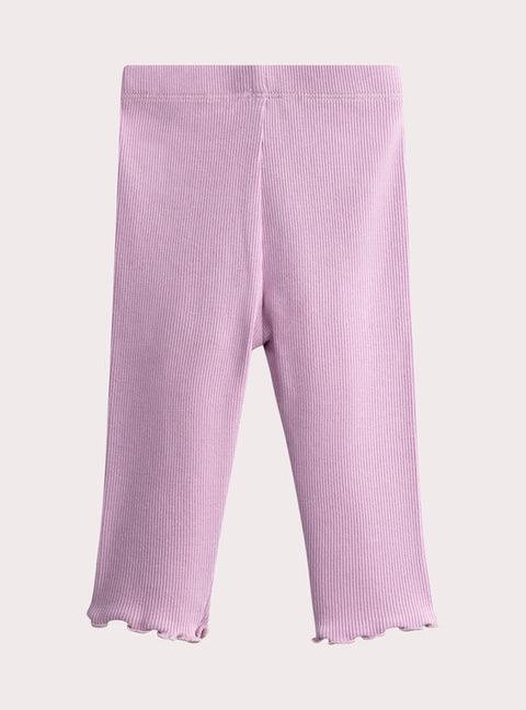 Ribbed Lilac Cotton Leggings