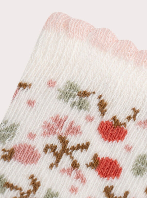 Floral Pattern Cotton Rich Socks