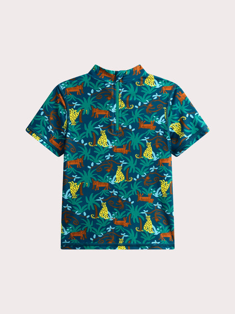 Jungle Animal Print Anti Uv Swim T-shirt