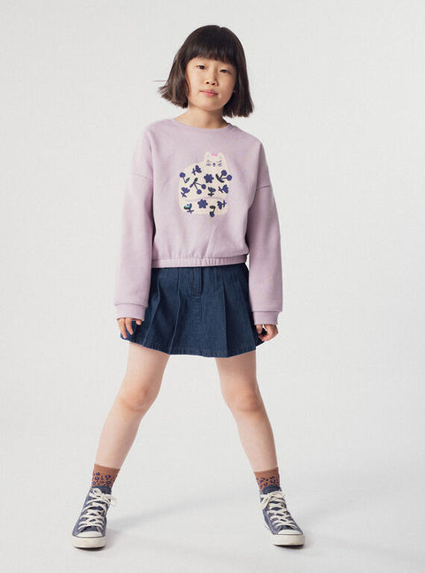Pleated Denim Blue Skort