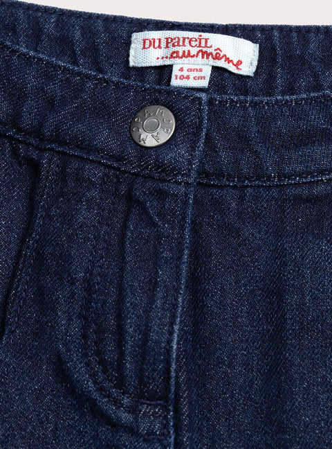 Pleated Denim Blue Skort