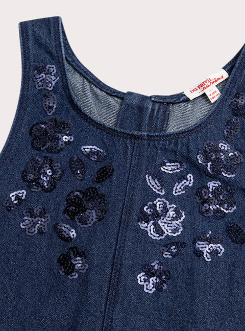 Sequinned Denim Dress
