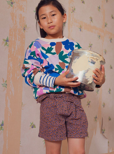 Leopard Print Paper Bag Waist Cotton Shorts
