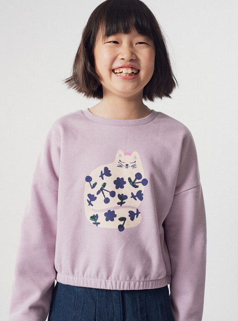 Purple Cotton Fleece Sweatshirt