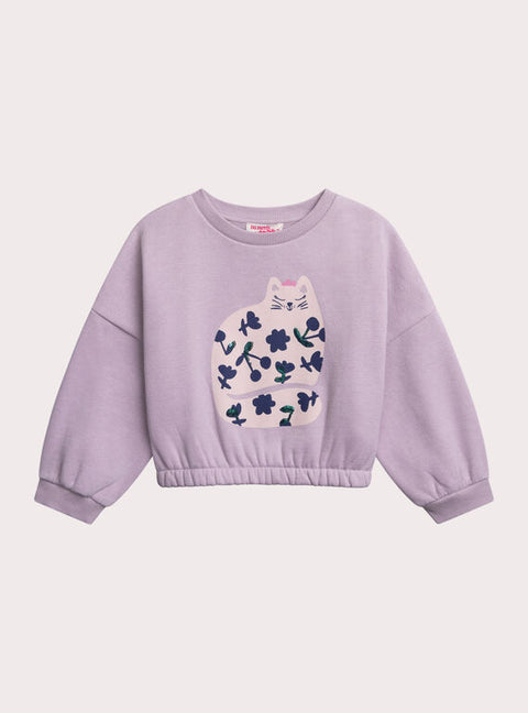 Purple Cotton Fleece Sweatshirt