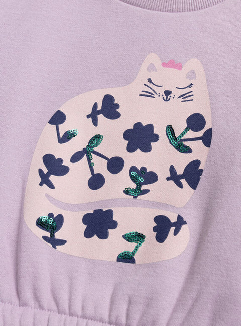 Purple Cotton Fleece Sweatshirt
