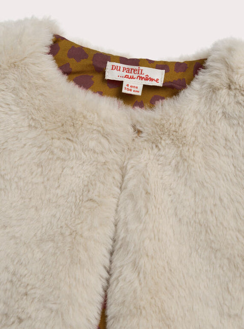 Reversible Cream Faux Fur Gilet
