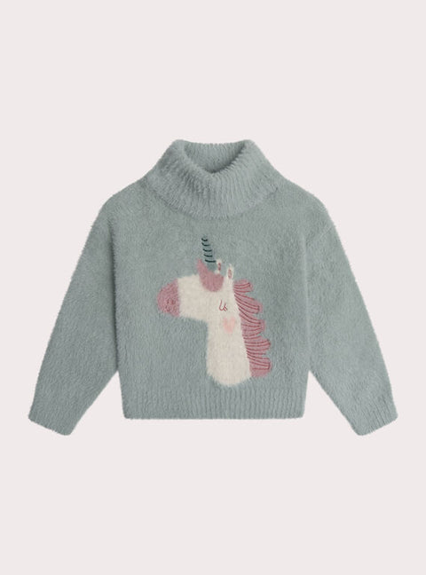 Blue Unicorn Pattern Jumper