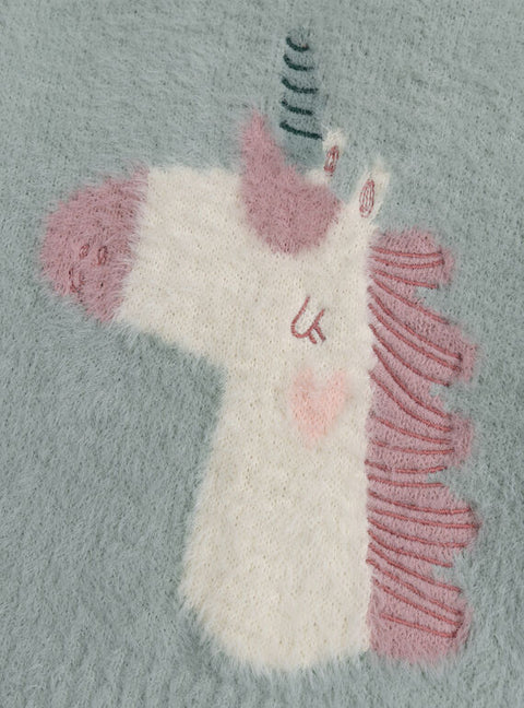 Blue Unicorn Pattern Jumper
