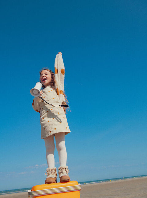 Lined Cream Corduroy Dungaree Dress