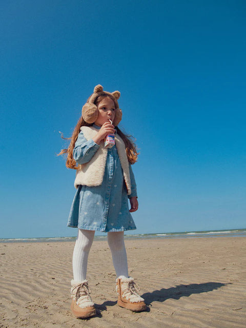 Heart Print Denim Dress