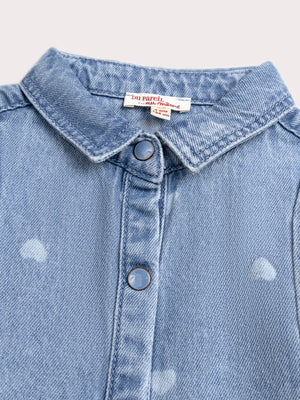 Heart Print Denim Dress