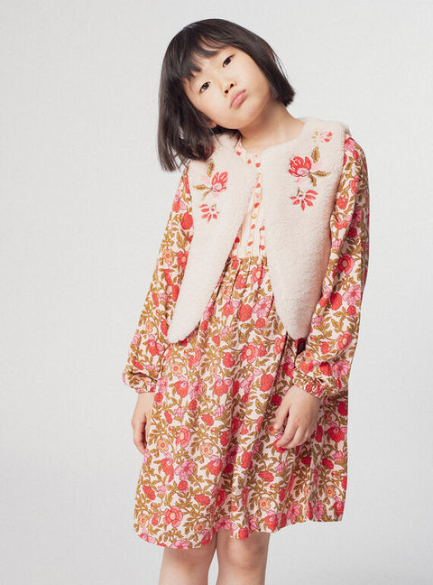 Cream Reversible Embroidered Gilet