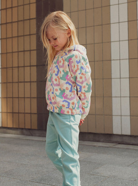 Cream Graphic Print Cotton Fleece Hoodie