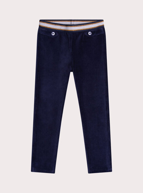 Navy Velour Leggings