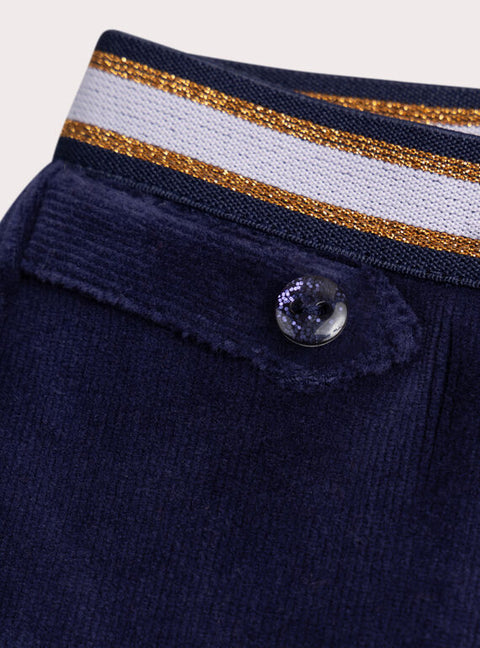 Navy Velour Leggings