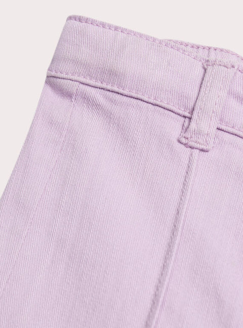 Purple Wide Leg Twill Trousers