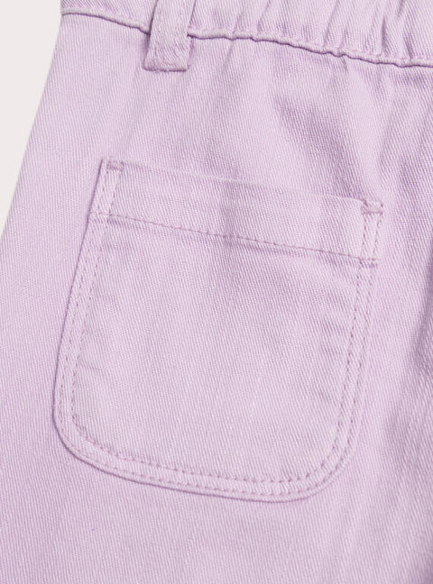 Purple Wide Leg Twill Trousers