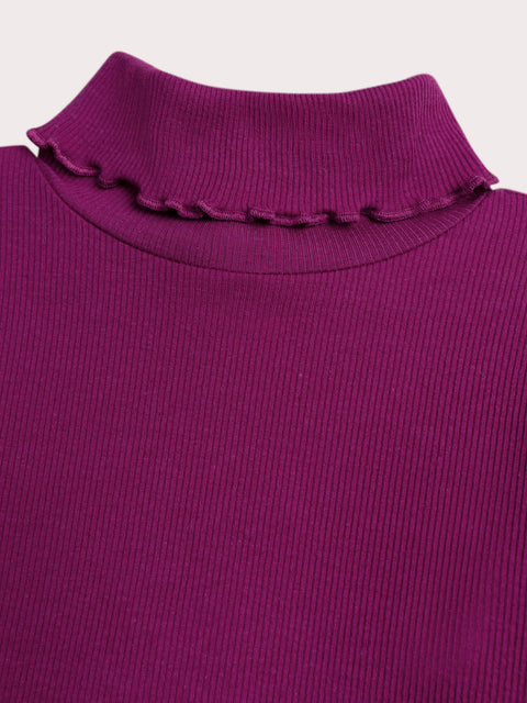 Pink Cotton Polo Neck
