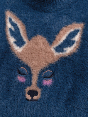 Blue Feather Knit Jumper