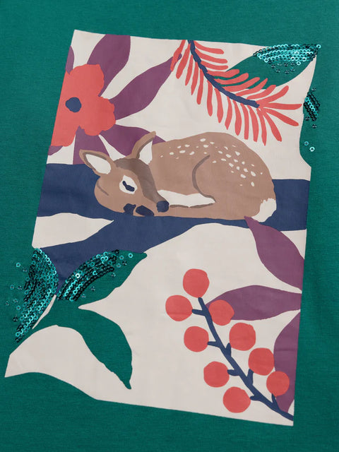 Blue Box Print Cotton T-shirt