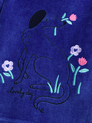 Blue Dog Animation Velour Pyjamas