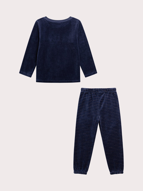Navy Owl Animation Velour Pyjamas