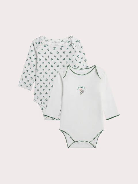 2 Pack Long Sleeve Cotton Bodysuits