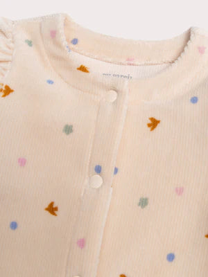 Peach Velour Sleepsuit