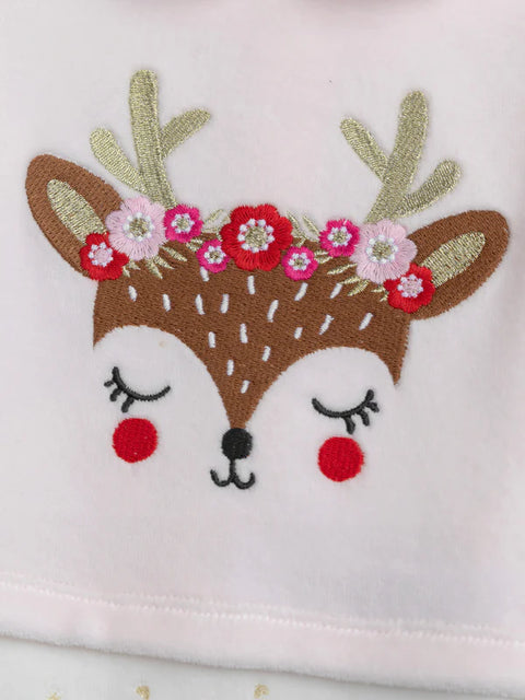 Pink Velour Christmas Sleepsuit