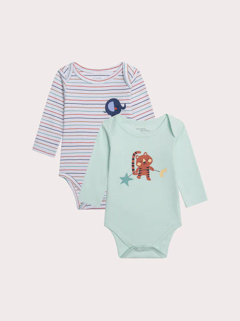 2 Pack Long Sleeve Cotton Bodysuits