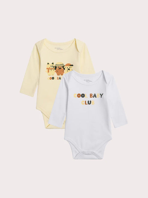 2 Pack Long Sleeve Cotton Bodysuits