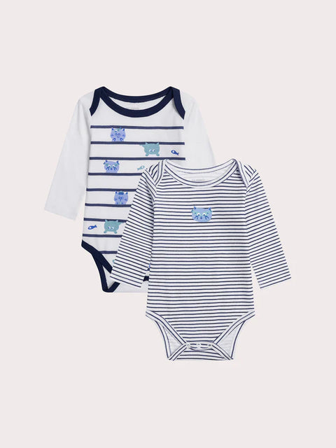 2 Pack Long Sleeve Cotton Bodysuits