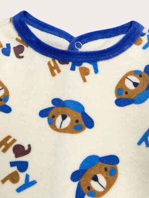 Dog Animation Velour Sleepsuit