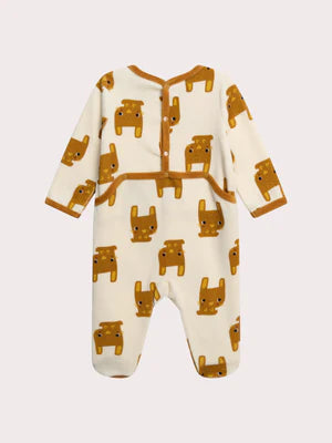 Cream Velour Rabbit Animation Sleepsuit
