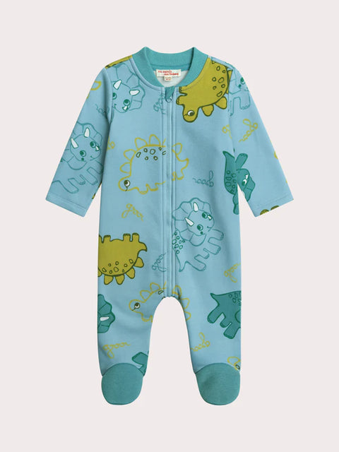 Turquoise Dinosaur Animation Sleepsuit
