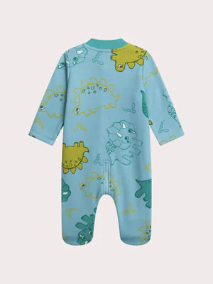Turquoise Dinosaur Animation Sleepsuit