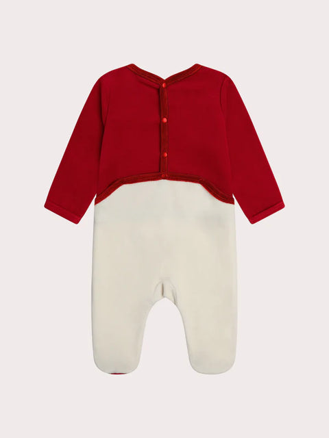 Red Velour Christmas Sleepsuit