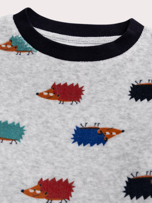 Grey Velour Hedgehog Animation Pyjamas