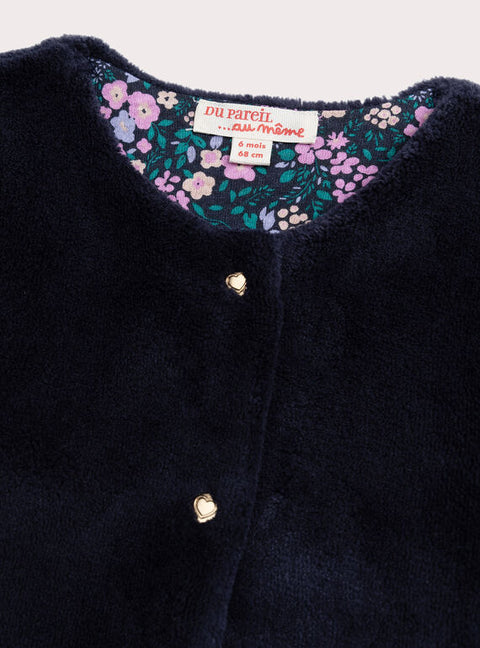 Reversible Navy Faux Fur Jacket