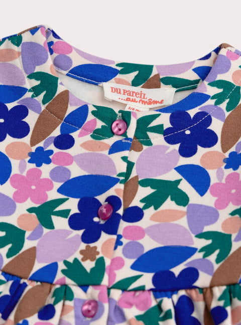 Floral Print Cotton Dress With Matching Leggings