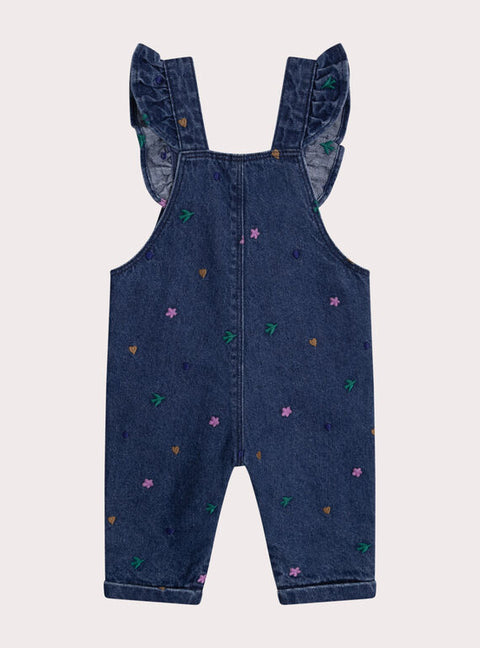 Embroidered Denim Dungarees