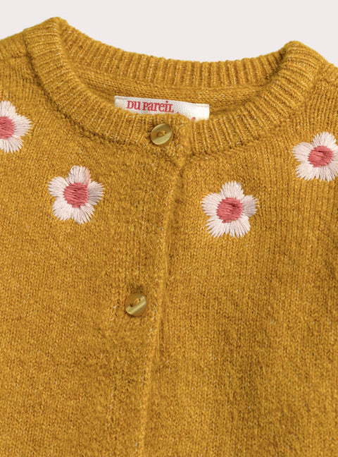 Yellow Embroidered Cardigan